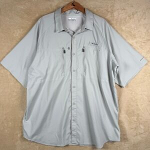 Columbia PFG Omni Shade‎ Mens XL Gray Short Sleeve Fishing Shirt Vented